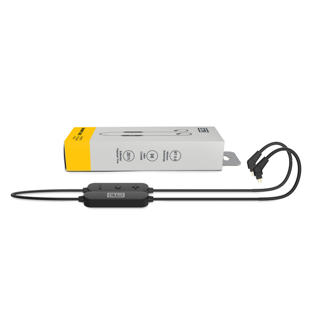 CTM In-Ears Smart Cable | Wireless Cable | 2-Pin 0.78mm | Bluetooth 5.0 | Mic | Inline Controls CTM